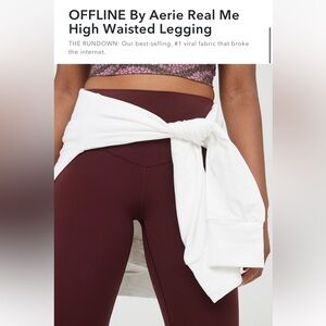 Aerie OFFLINE Maroon High Waisted Leggings